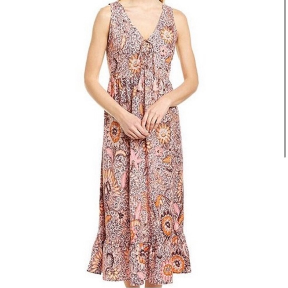 Madewell sleeveless floral midi dress